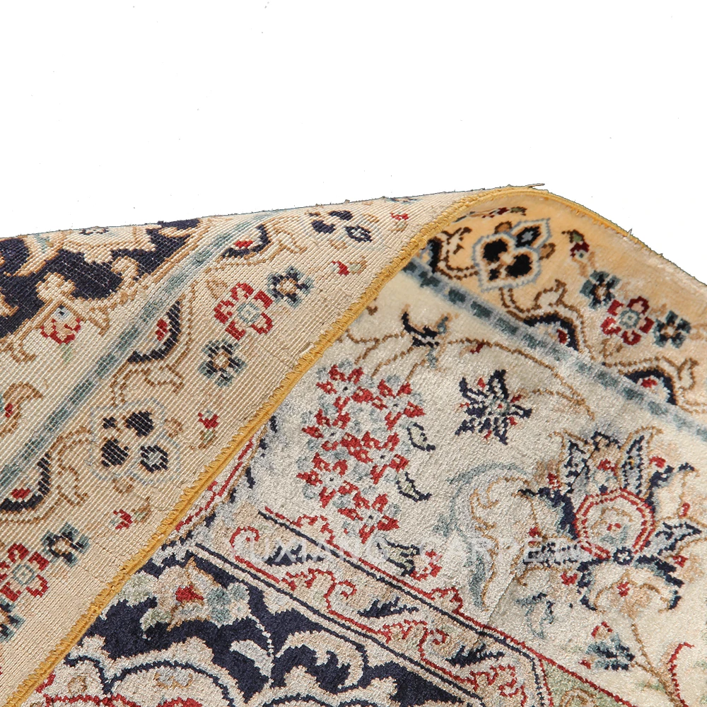 Kashan Persian Carpets And Rugs Living Room, Traditional Handmade Silk Carpet made