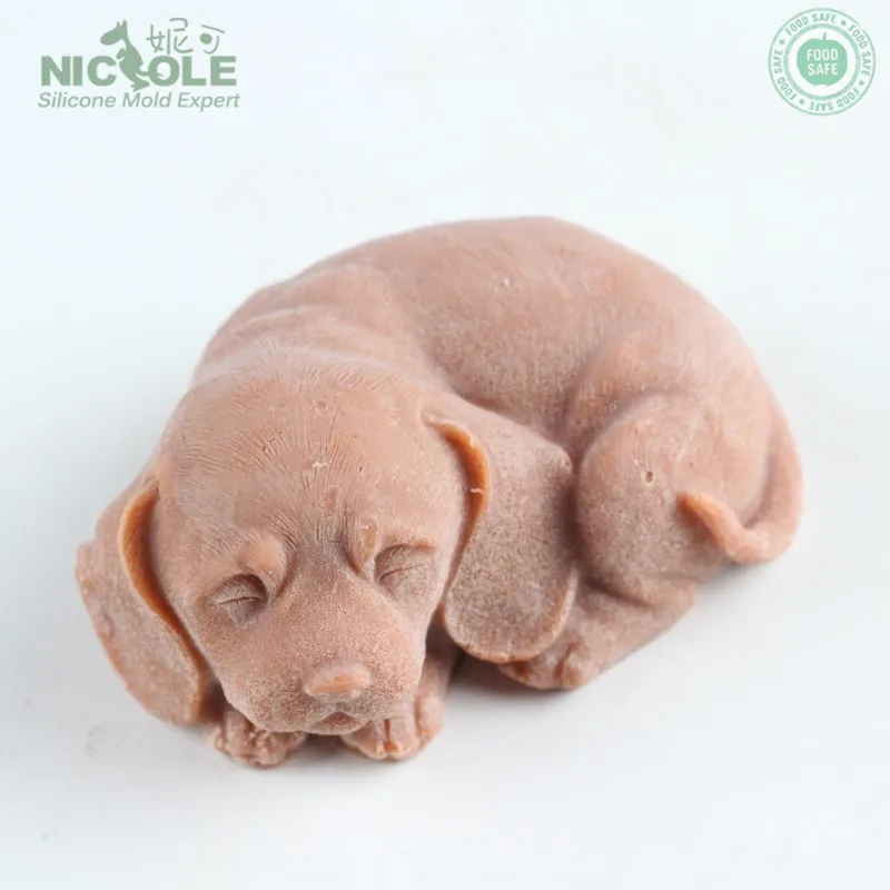 Nicole Silicone Dog Shape Concrete Crafts Molds DIY 3D Silicone Animal Soap Molds