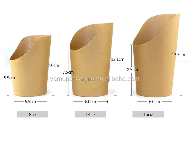 
 Одноразовая складная бумажная коробка для картофеля фри с принтом на заказ  