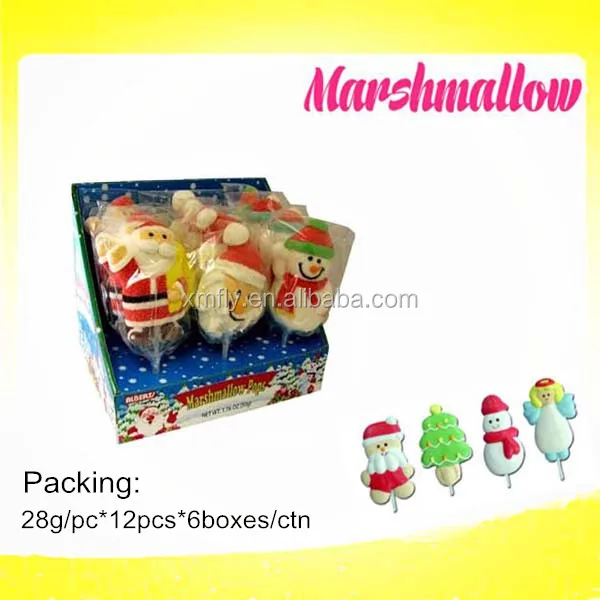 Individual Packing Marshmallow Christmas Jelly Lollipop Candy