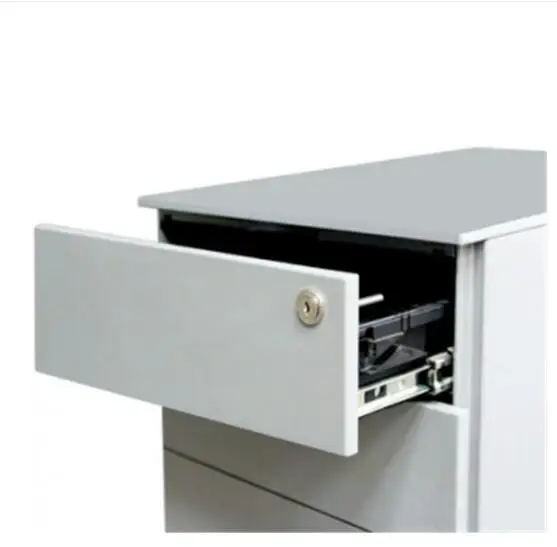 White Color Office Use 3 Drawer Under Table Filing Metal Storage Mobile Pedestal Cabinet