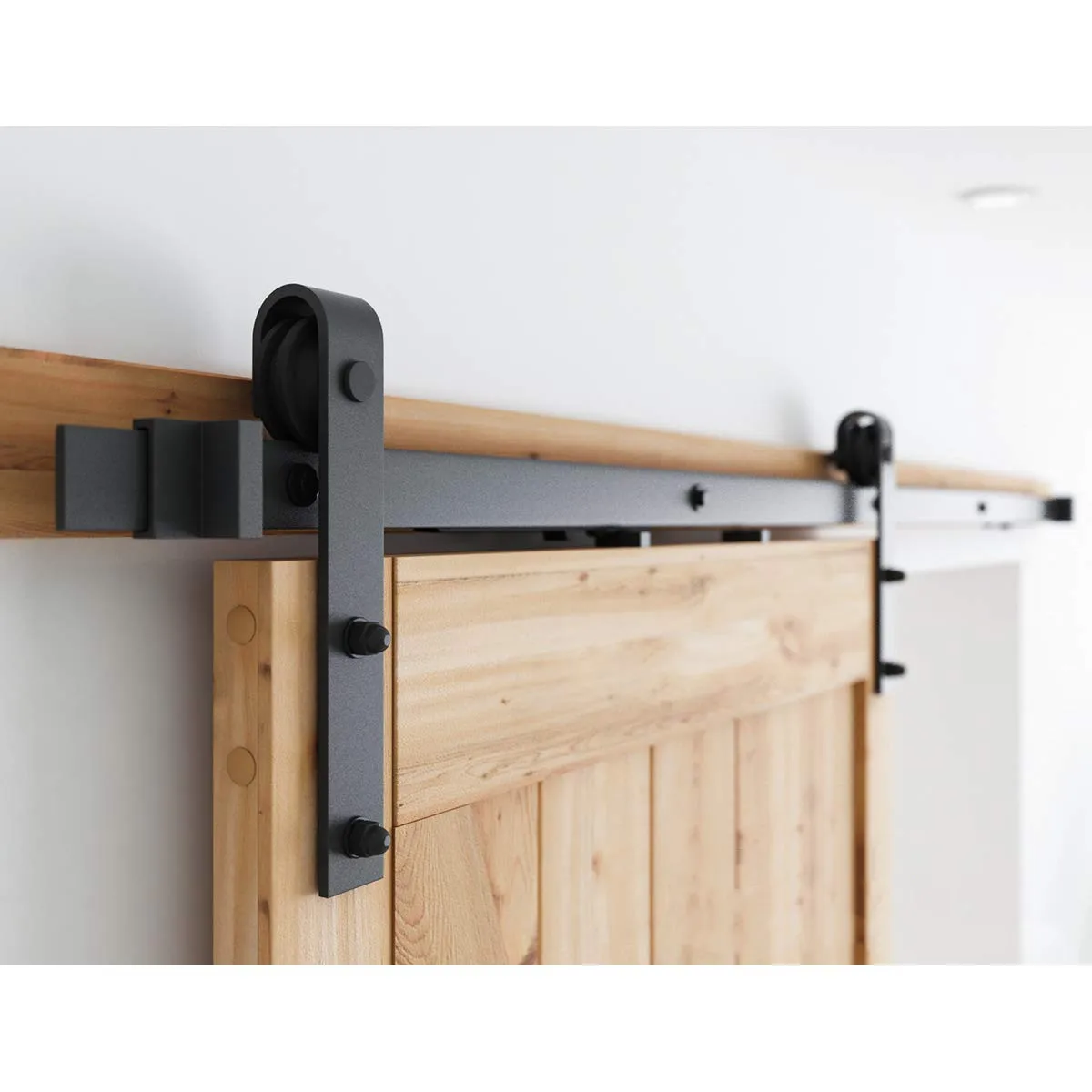 America style wooden sliding barn door hardware / Black carbon steel Sliding Barn Door Hardware