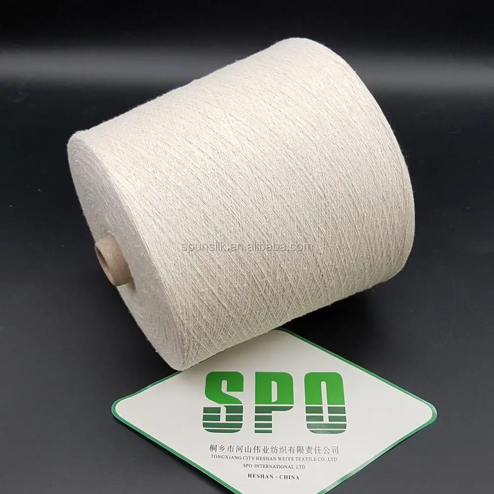 100% Mulberry silk waste silk noil yarn 17nm/1 air spinning yarn