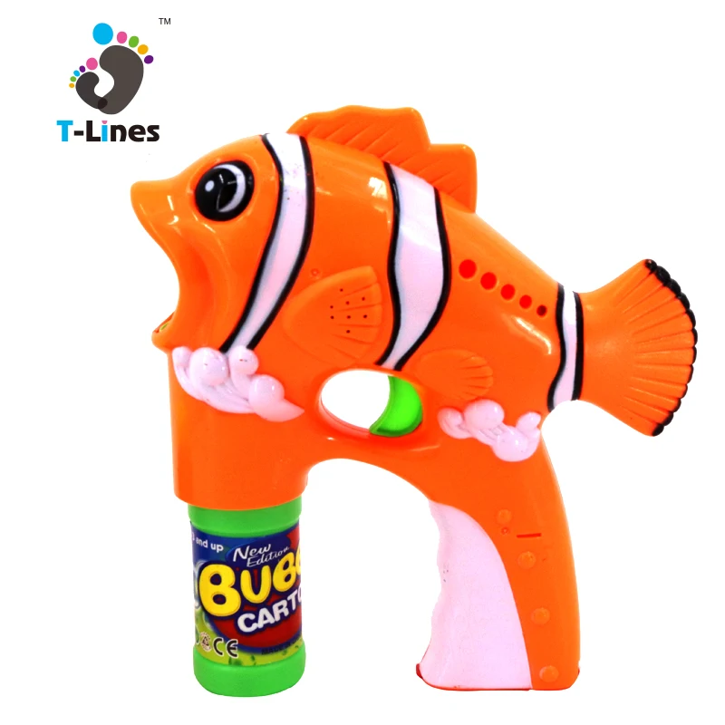 Wholesale kids fish guns toys bubble gun led