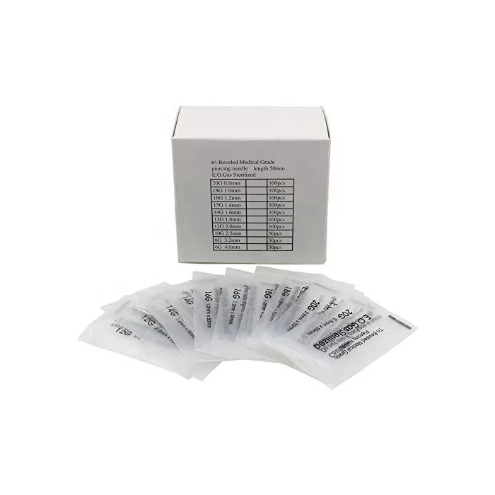 Single Piece Packed 316L Surgical Steel Disposable Sterilized Body Piercing Needles
