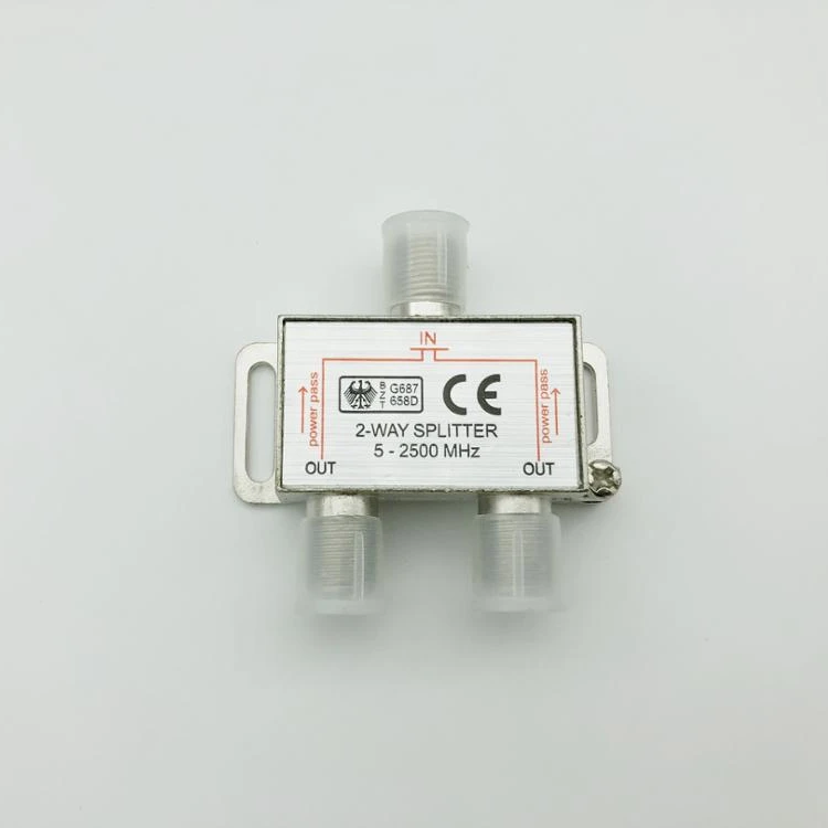 2way tv splitter Satellite Splitter 5-2500 MHZ 1 input and 2 output High Quality tv splitter