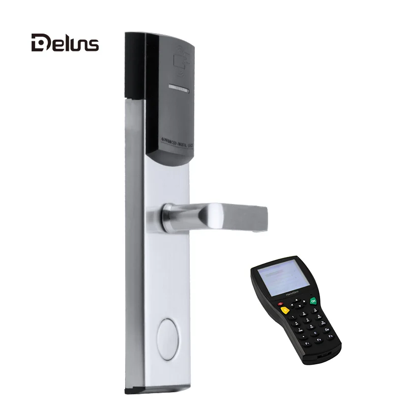 
Deluns smart electronic rfid card online hotel lock management used M1 system security digital locks factory 