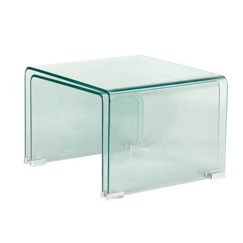 Новый дизайн изогнутый стеклянный журнальный столик мебель для гостиной
