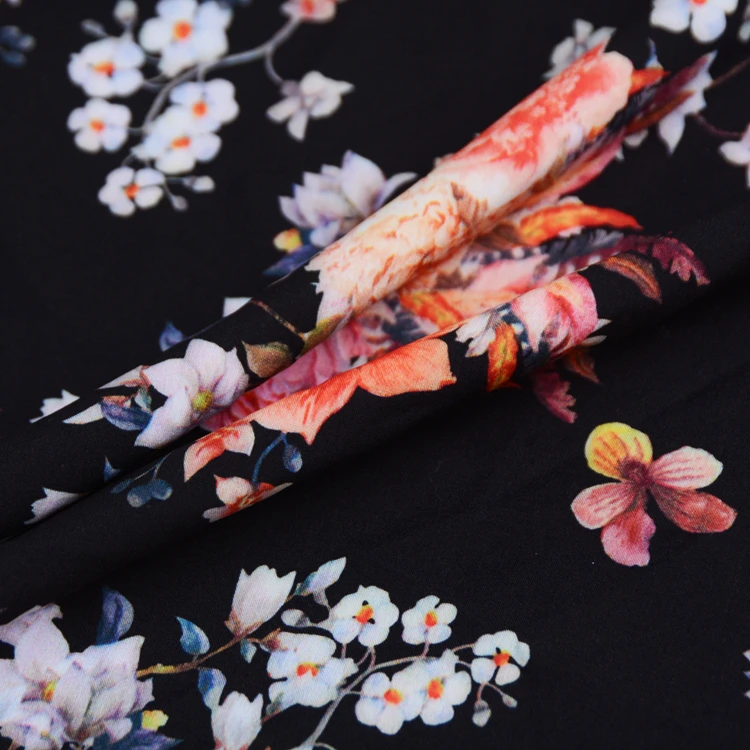 
97% polyester 3% spandex 4 way stretch african flower print fabric for women dress 