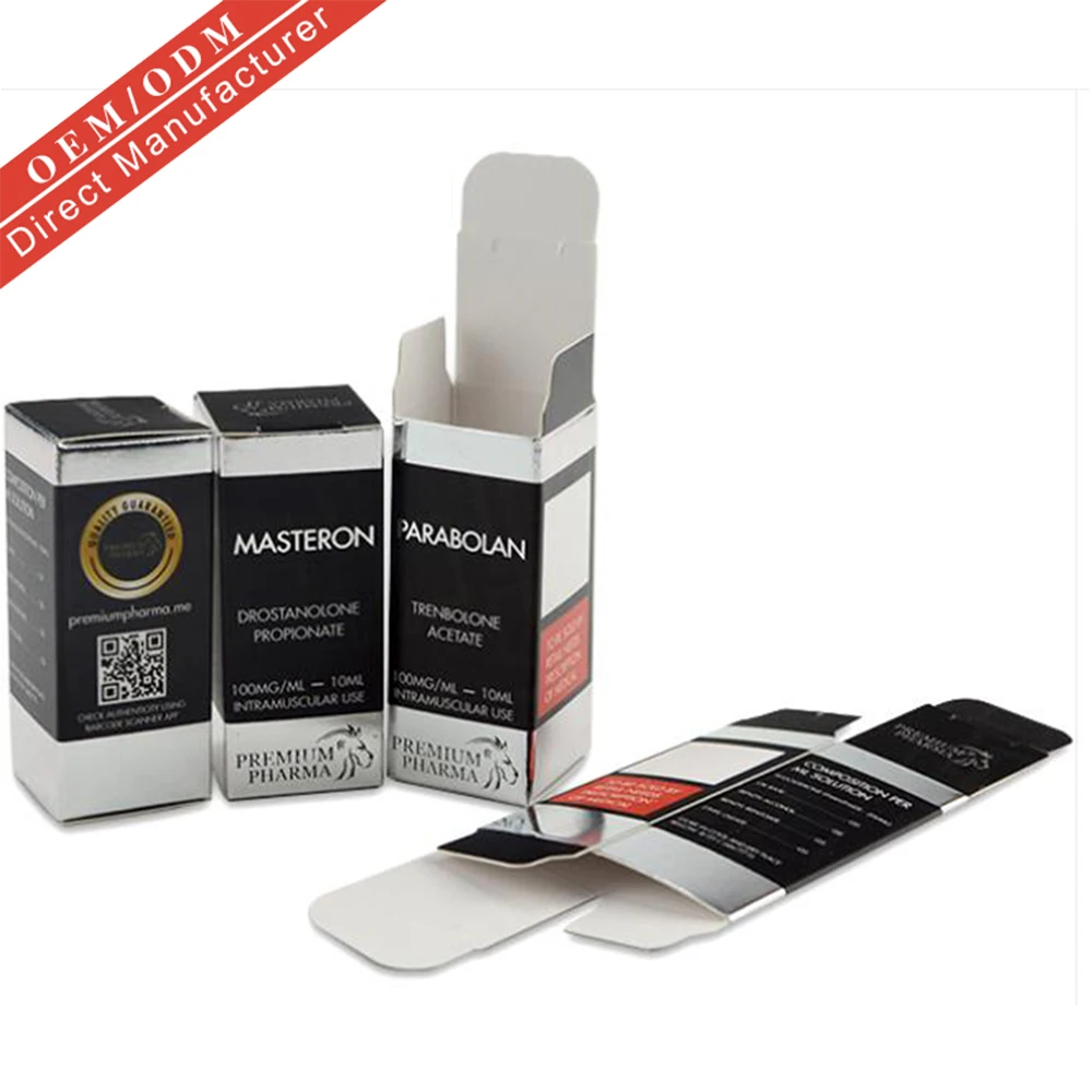 High end kraft paper  box pharmacy 10ml vial box white card paper box package for cosmetic medicine