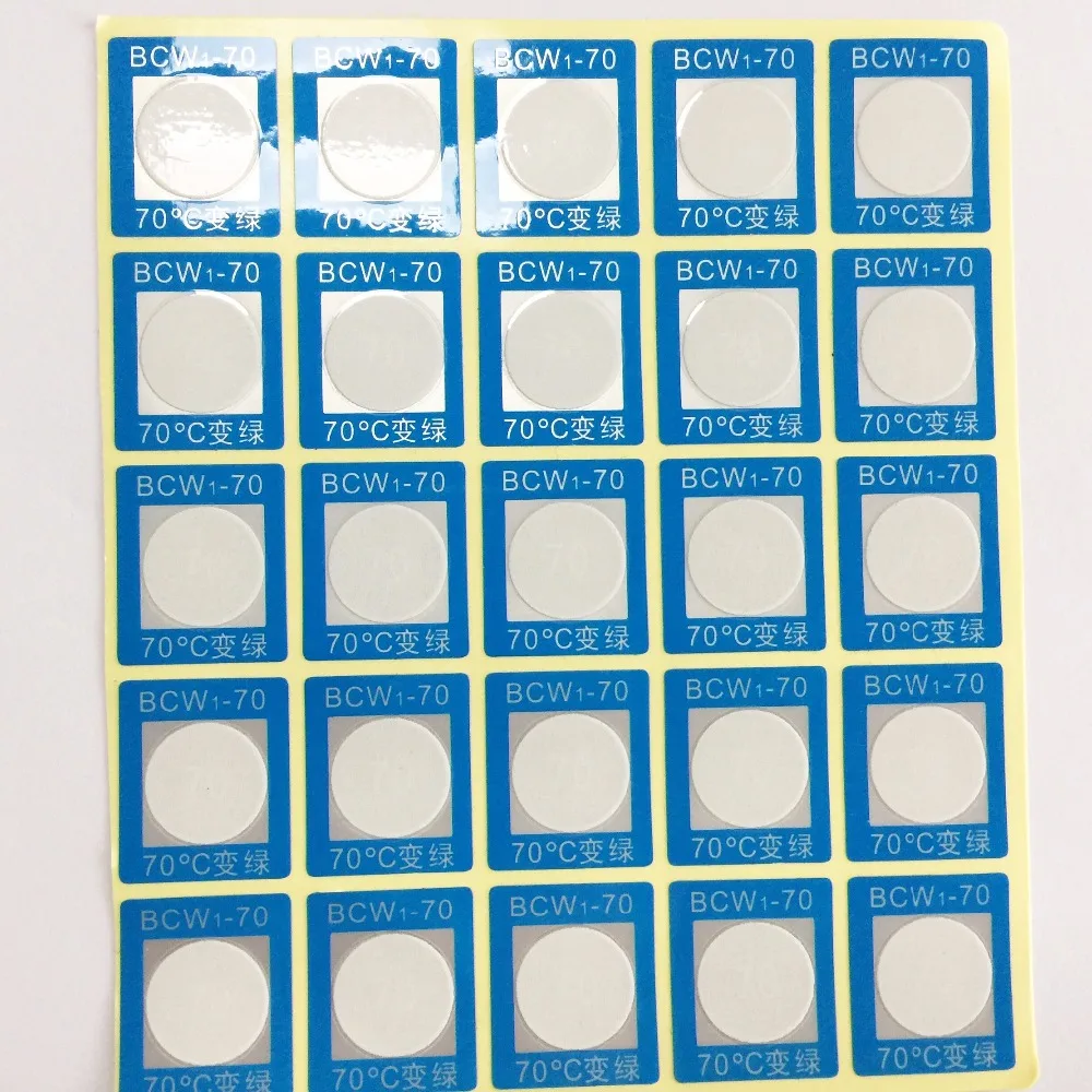 Self adhesive high temperature sensor thermochromic stickers