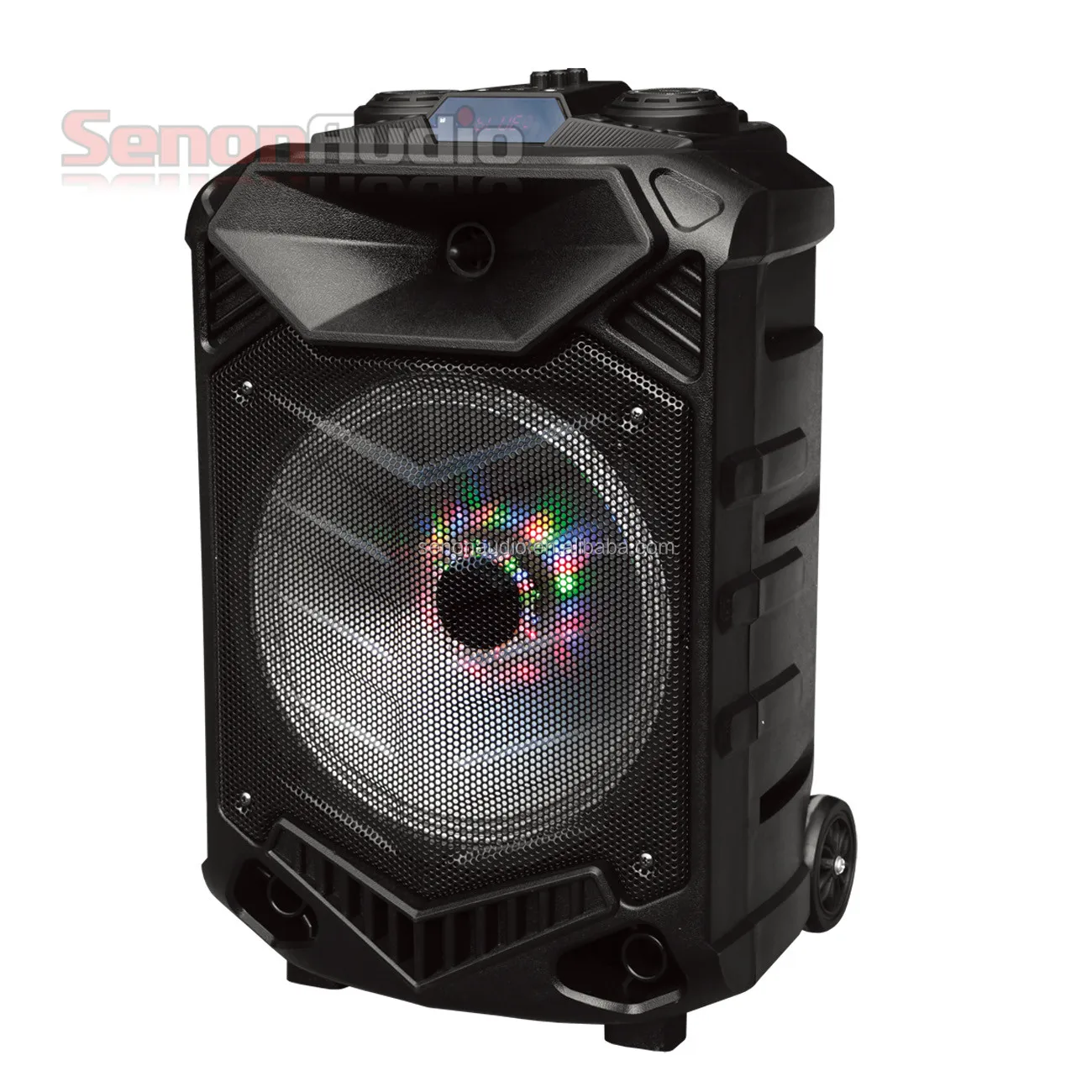 Портативный 12 дюйм перезаряжаемый напольный пластиковые тарелки для вечеринки активный DJ сабвуфер Bluet кабин USB тележка для динамиков