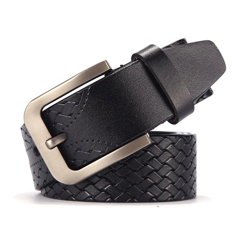 Italian Style Elegant Vegan Color Stamp Pin buckle Real Leather Mens Belts On Sale