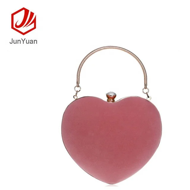 
JUNYUAN Heart Shape Lady Hand Makeup Bag For Women 