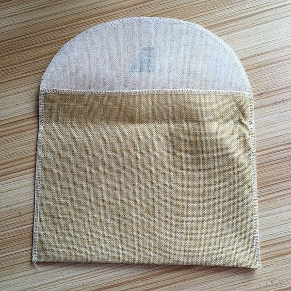 Customized Jute Burlap envelop bag hemp bag  with printing logo