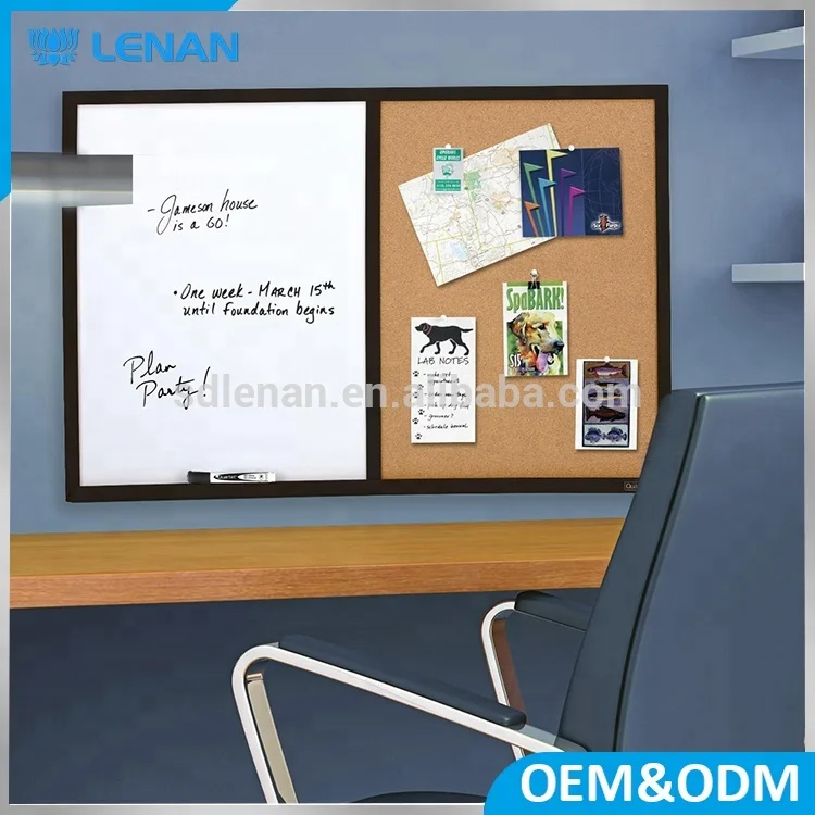 
Magnetic dry erase wood frame combination board half cork bulletin board half magnetic whiteboard 