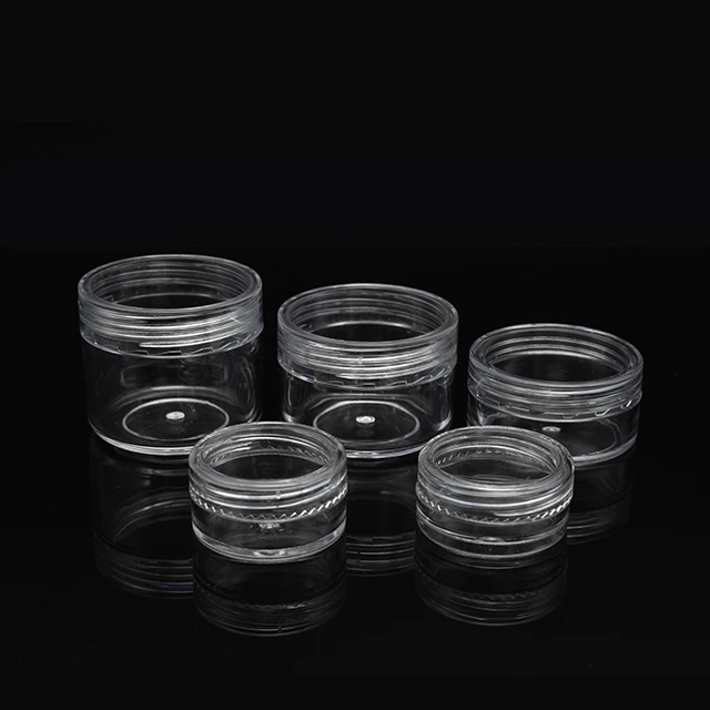 Wholesale 2.5g 2.5ml 3g 3ml 5g 5ml 5cc 10g 10ml 15g 15ml 20g 20ml 25g 25ml 30g 30ml 10 ml Plastic Round Sample Jar with Lids