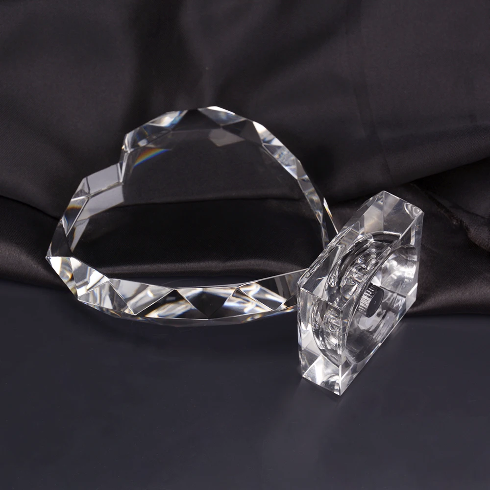 Honor of crystal Romantic Heart Shape 3d Laser Crystal Gift For Wedding