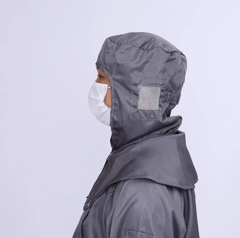 Antistatic ESD Laboratory Coverall Jumpsuit With Attached or Seperate Hood