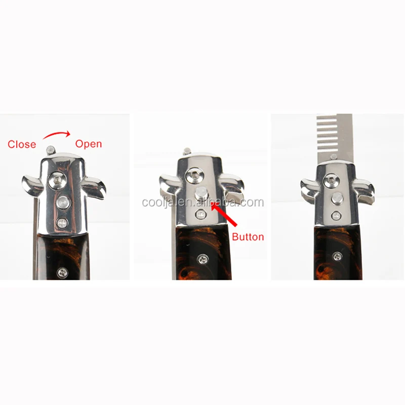 Автоматические гребни из нержавеющей стали, 1 шт., складные ножи, кисти, триммер для волос, расческа, щетка, аксессуары, мужской карманный нож-бабочка, расческа