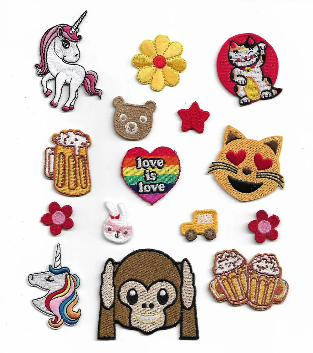 Promotion Eco-Friendly Feature Cute Stickers Embroidery Cartoon Patches For Kids Clothing