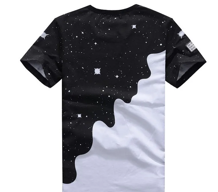 OEM Customized Tees Mens Milk Star Printing Short Sleeve T-Shirt