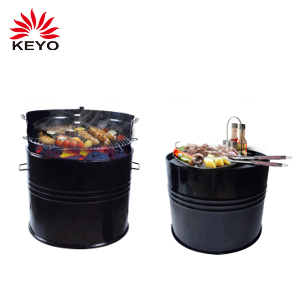 Outdoor Used Large Barrel Grill Charcoal 5 In 1 Smoker BBQ Barbecue Oil Drum Grills For Outdoor Backyard