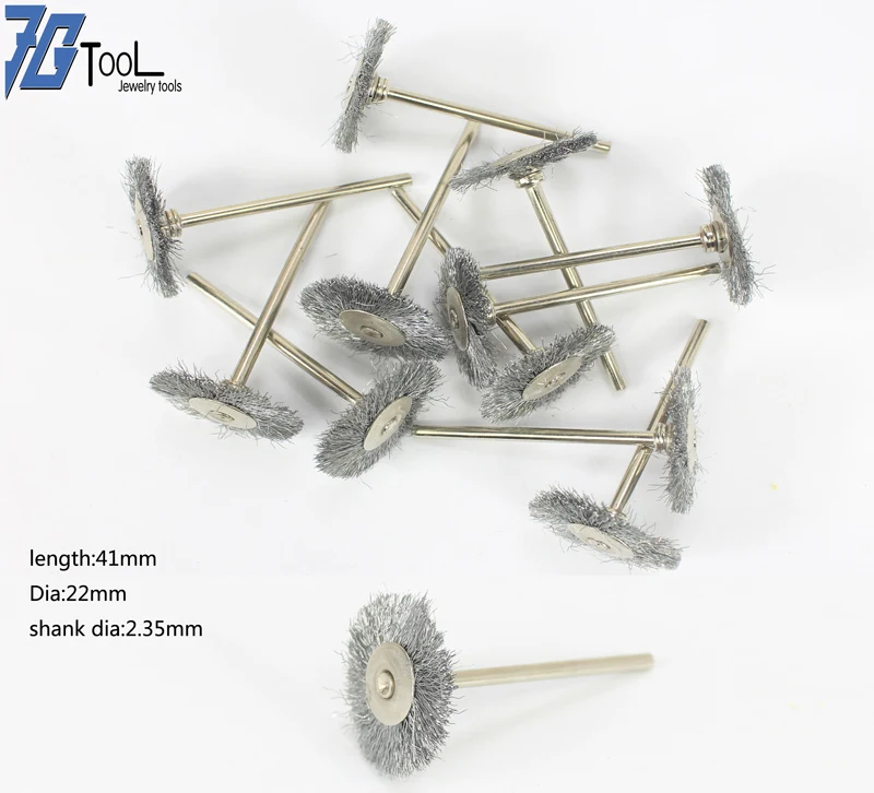 T-Shape Stainless Steel/Brass Wire Polishing Brush with 2.35 mm Shank Diameter