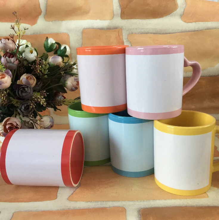 Most Popular Colorful Ceramic Mug With Heart Shape Handle
