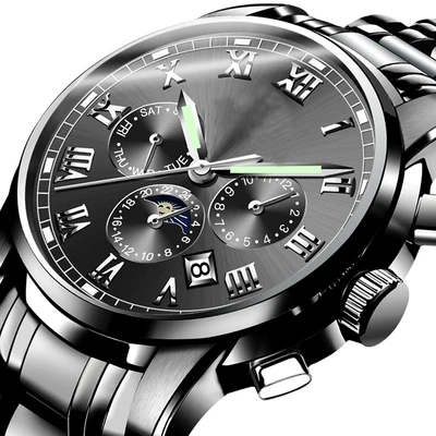 Высококачественные многофункциональные автоматические механические мужские часы 5atm водонепроницаемые с собственным логотипом клиента