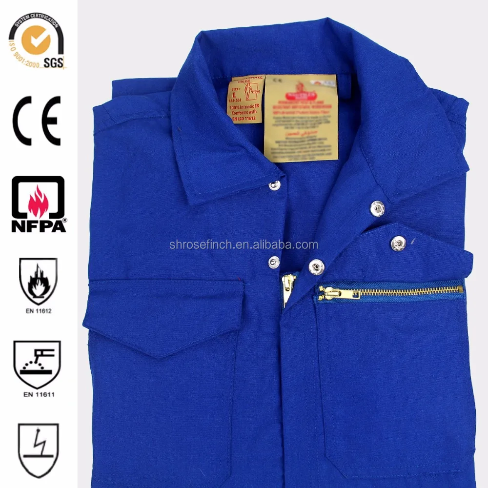 Flame retardant Safety Firefighter Suit 155gsm 3A Fire Resistant for Industrial Workwear with Reflective Trim FR Clothing