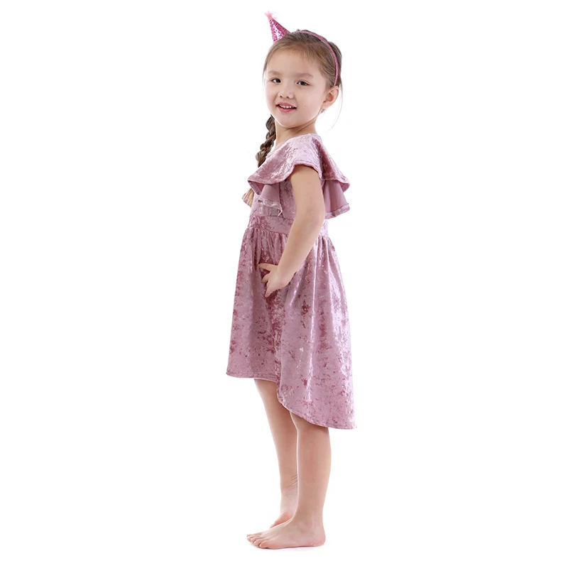 fashion girl dress long sleeve velvet children clothes baby baby girl dress
