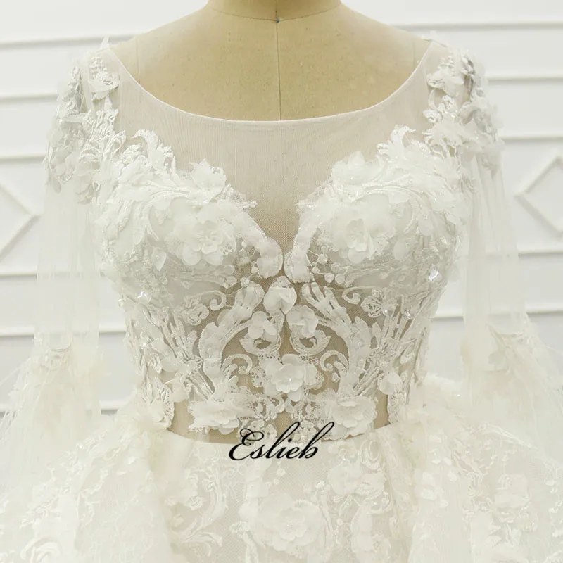 2019 Vintage Wedding Dress Lace Princess Fairy Women Wedding Gowns Ivory Robe de mariage Bridal Dress