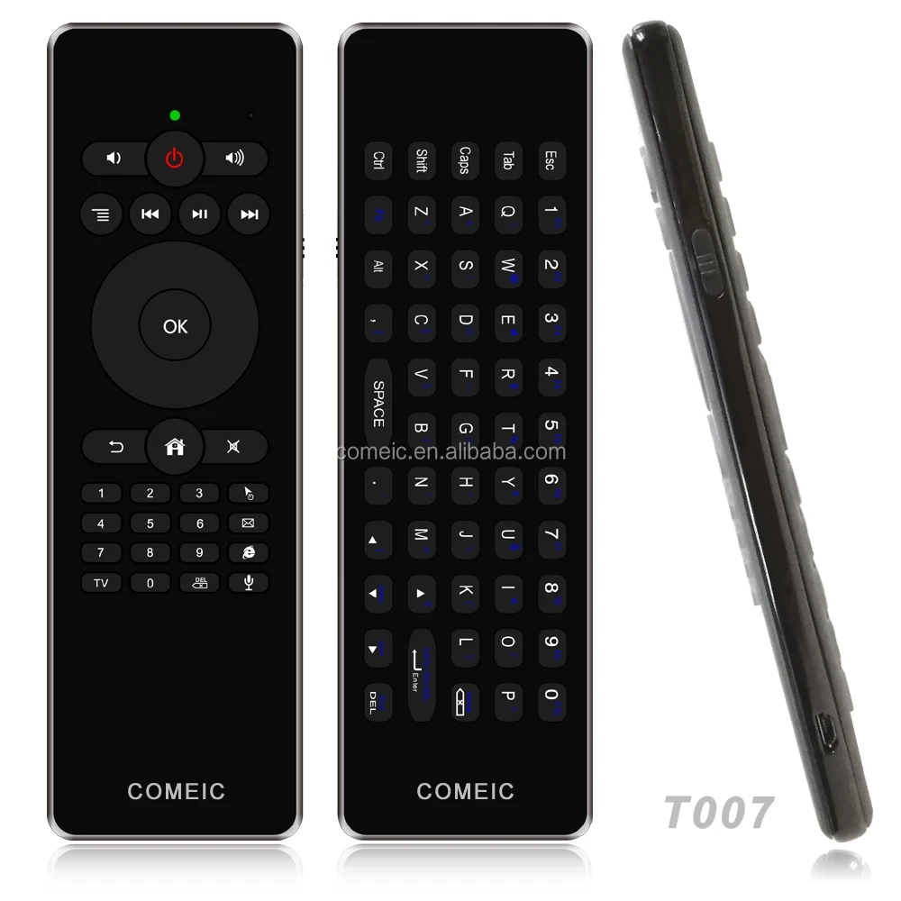 Mini RF Wireless Fly Air Mouse IR Remote Control Backlit Keyboard for Onida samsung lg smart TV box Android iptv voice
