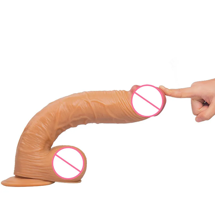 12inch lifelike long flesh brown color huge dildo sex for women