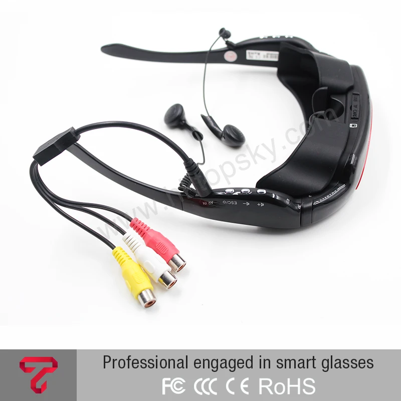 Popular 72inch video glasses portable mobile movies FPV goggles, AV IN to with TV tuner, PS2/3, 4GB memory