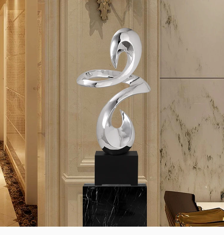Business gift for partner modern art decorating polyresin abstract sculpture