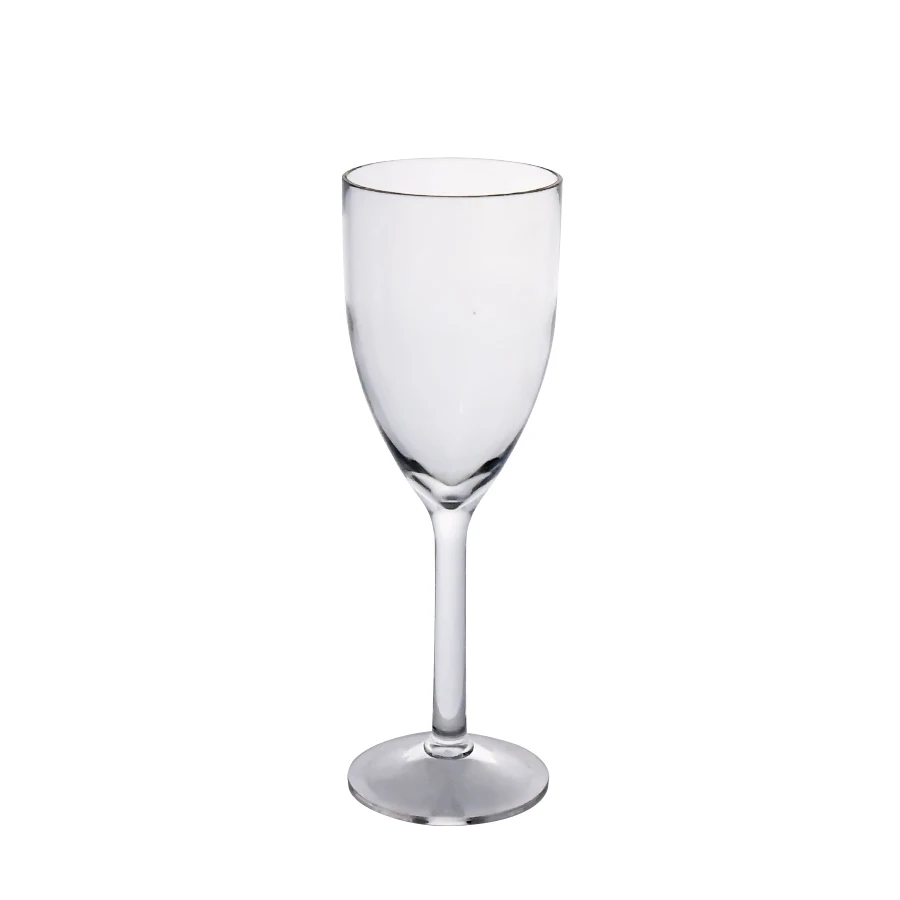 8.5OZ White color classic design Custom 260ml acrylic Plastic Champagne Wine Glass Wholesale