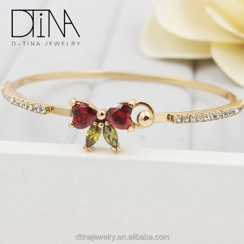 Indian fashion 18 k gold plated charm zircon bracelets wrist bracelet