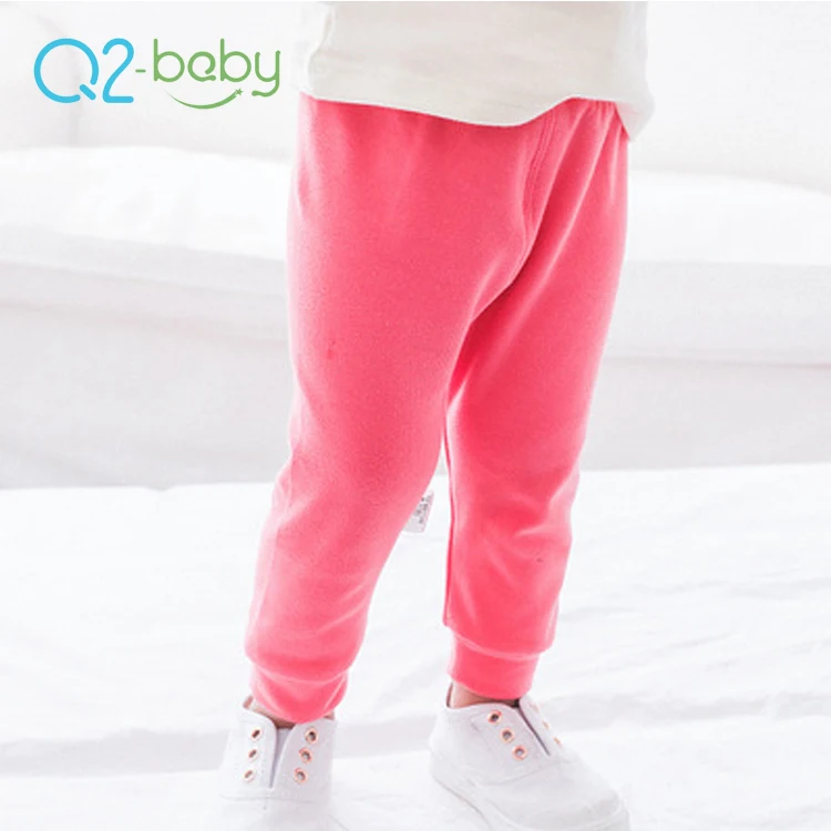 
Q2-baby Solid Colored Infants Long Leggings Plain Cotton Baby Girl Clothes Pants 