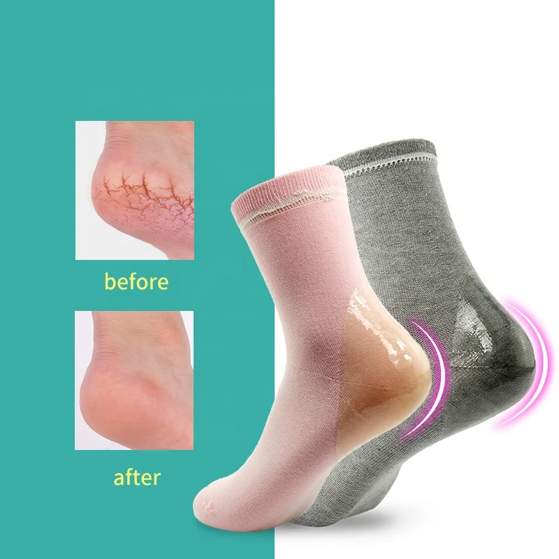 Ladies cotton gel moisture socks for foot care