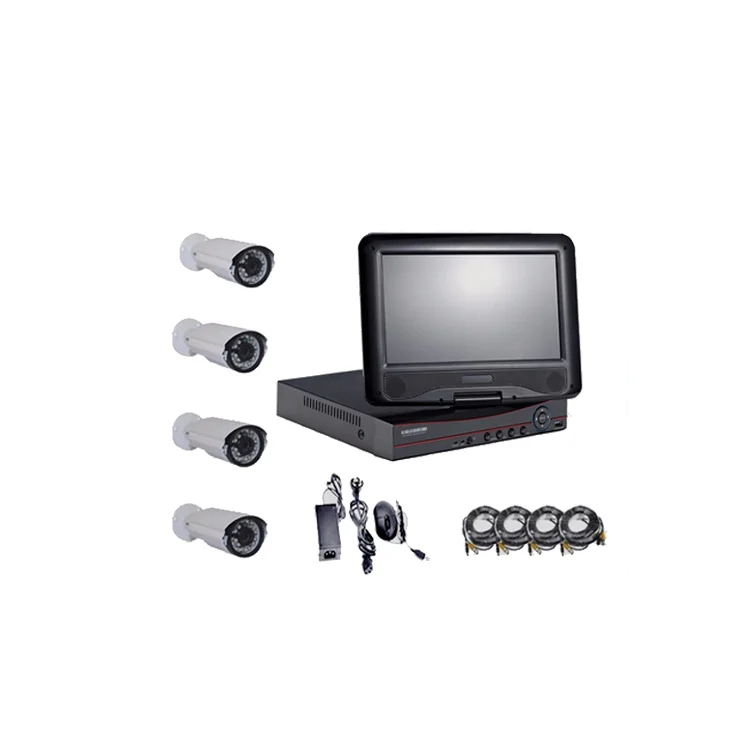 Full HD 720 P H.264 4CH AHD ЖК-видеонаблюдения dvr комплект