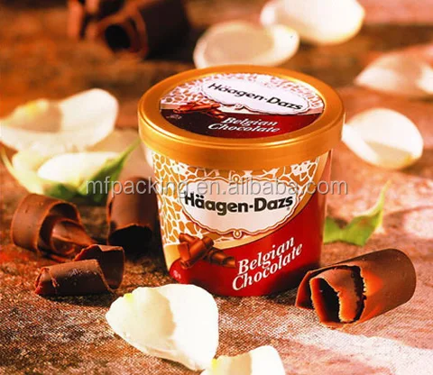 
 Бумажные контейнеры/чашки для мороженого с принтом 340 мл  