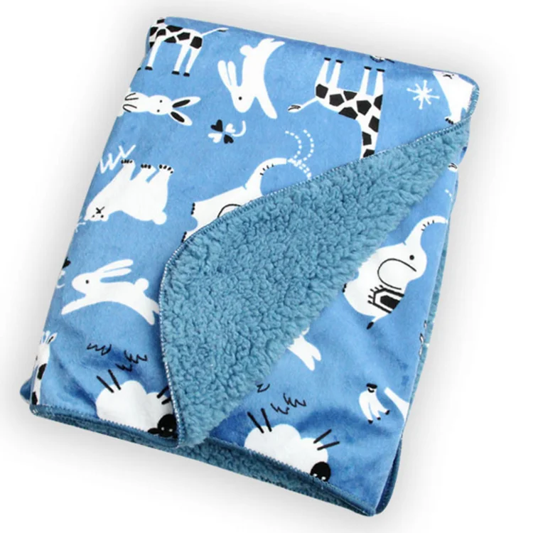 Custom logo printed high quality oem size big polyester flannel fleece blanket wholesale 220 x 240