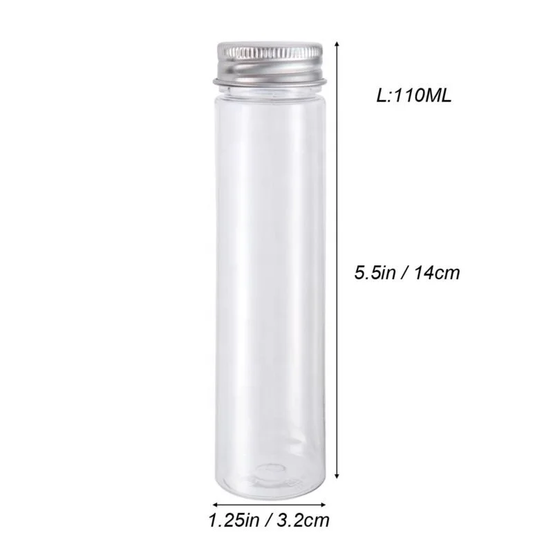 Plastic candy test tube 110ml flat bottom
