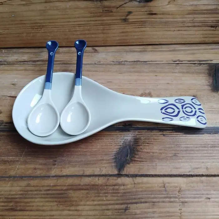 Promotional Kitchen accessory decal design Ceramic Spoon Rest