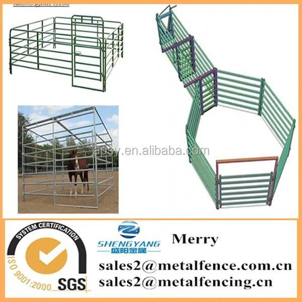 low cost metal pipe fence for livestock paddock used rails fence panel