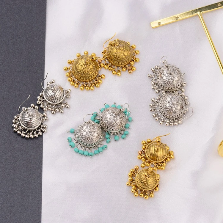 2019 Wholesale India Gold Plated Earrings Hooks Jewelry Handmade Boho Bead Tassel Dangle Earrings