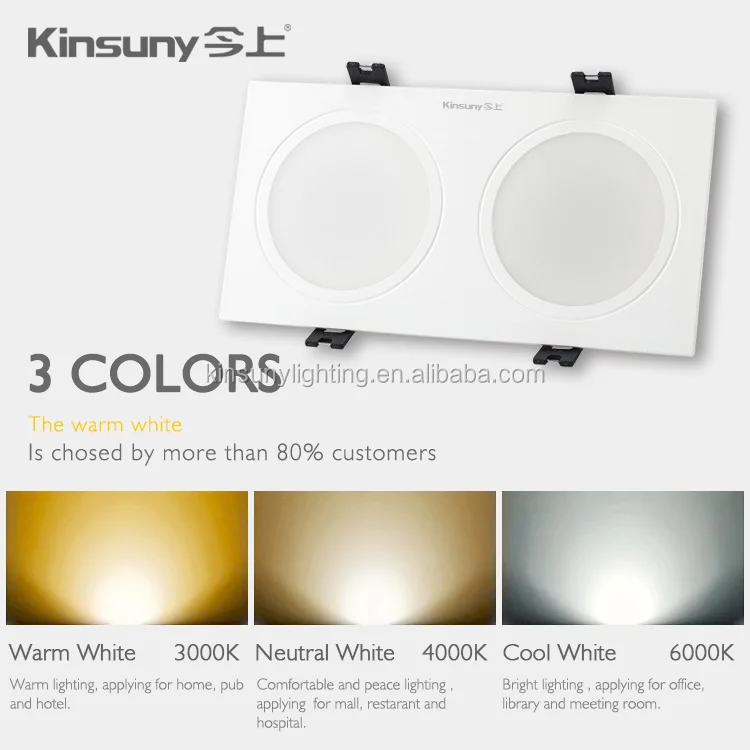 Waterproof Led Downlight Single / Double head LED square downlight