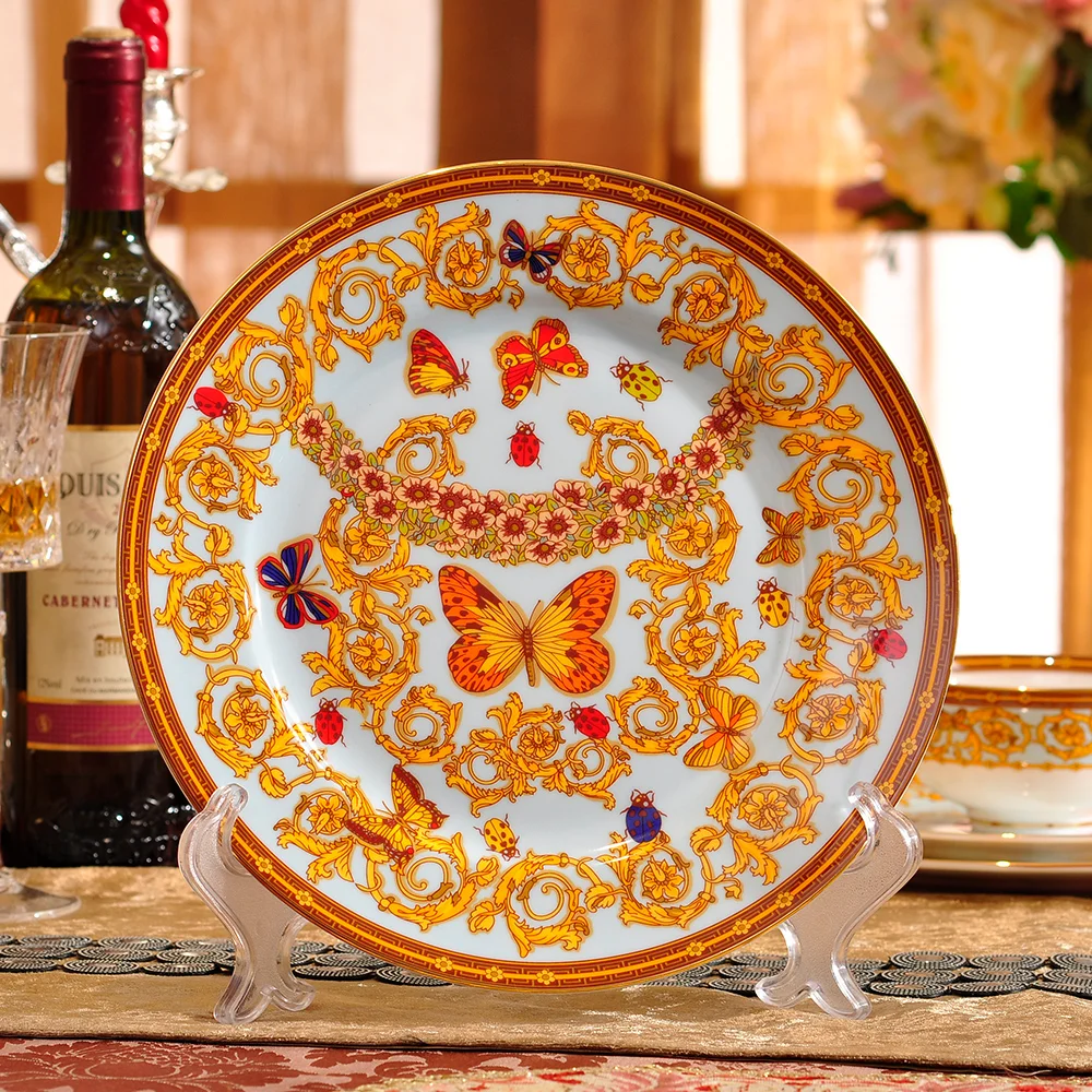 
Luxury Golden Table Ware Hand Painting Dinner Ware Bone China Dinner Sets 